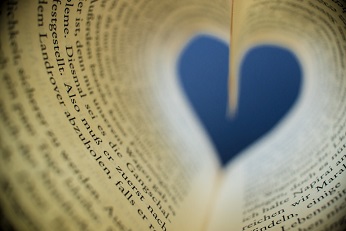 Book pages shapes into Heart Vision